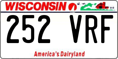 WI license plate 252VRF