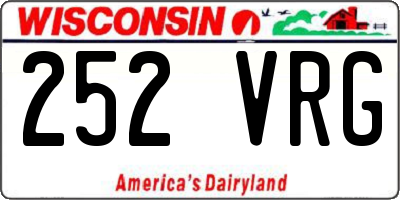 WI license plate 252VRG
