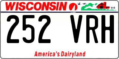 WI license plate 252VRH