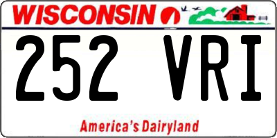 WI license plate 252VRI