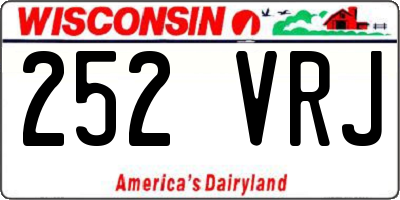 WI license plate 252VRJ