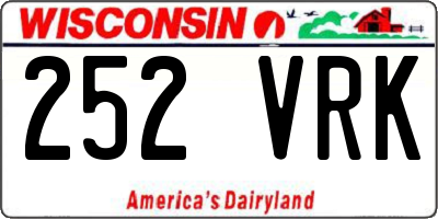 WI license plate 252VRK