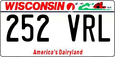 WI license plate 252VRL