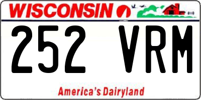 WI license plate 252VRM