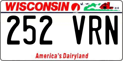 WI license plate 252VRN