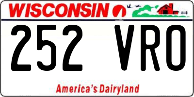 WI license plate 252VRO