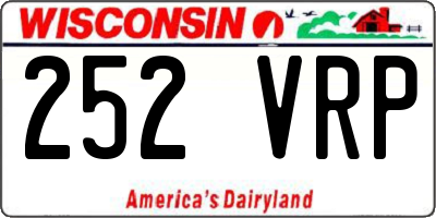 WI license plate 252VRP
