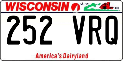 WI license plate 252VRQ