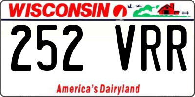 WI license plate 252VRR