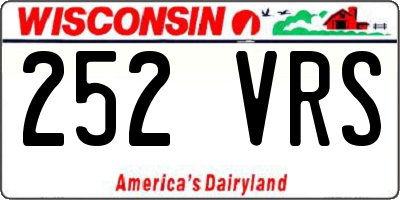 WI license plate 252VRS