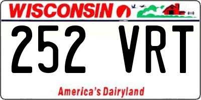 WI license plate 252VRT