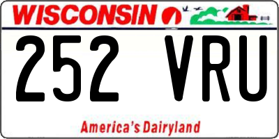 WI license plate 252VRU