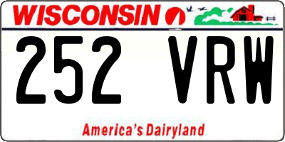 WI license plate 252VRW