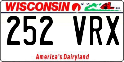 WI license plate 252VRX