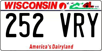 WI license plate 252VRY