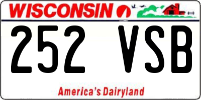 WI license plate 252VSB