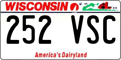 WI license plate 252VSC