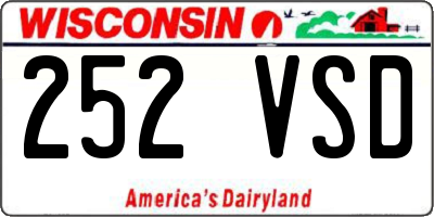 WI license plate 252VSD
