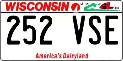 WI license plate 252VSE