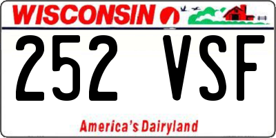 WI license plate 252VSF