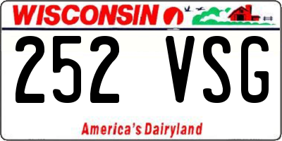 WI license plate 252VSG