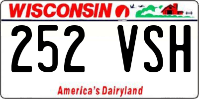 WI license plate 252VSH