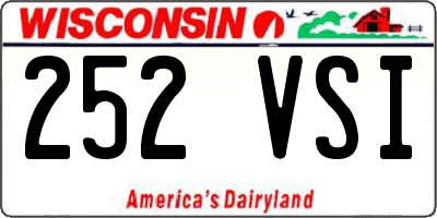 WI license plate 252VSI