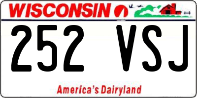 WI license plate 252VSJ
