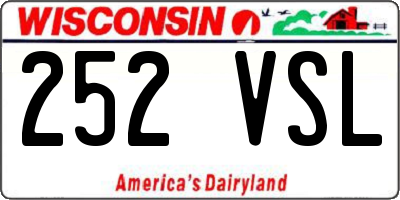 WI license plate 252VSL