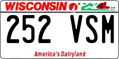 WI license plate 252VSM