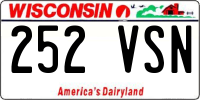 WI license plate 252VSN