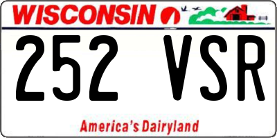 WI license plate 252VSR