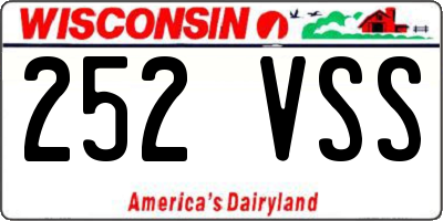 WI license plate 252VSS