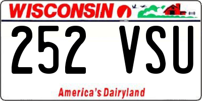 WI license plate 252VSU