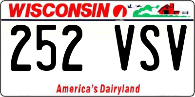 WI license plate 252VSV