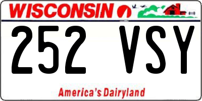 WI license plate 252VSY