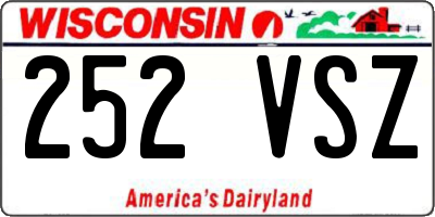 WI license plate 252VSZ