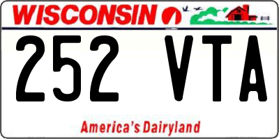 WI license plate 252VTA