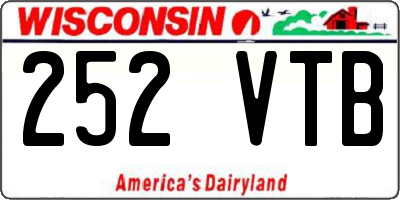 WI license plate 252VTB