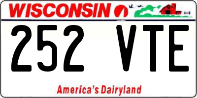WI license plate 252VTE