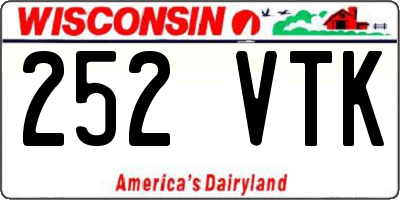 WI license plate 252VTK