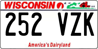WI license plate 252VZK