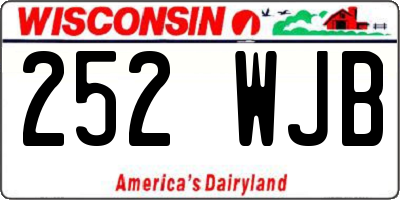 WI license plate 252WJB
