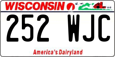 WI license plate 252WJC