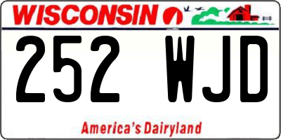 WI license plate 252WJD