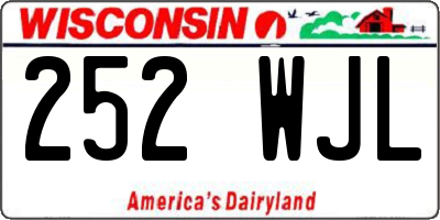 WI license plate 252WJL