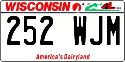 WI license plate 252WJM
