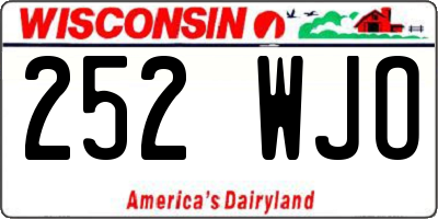 WI license plate 252WJO
