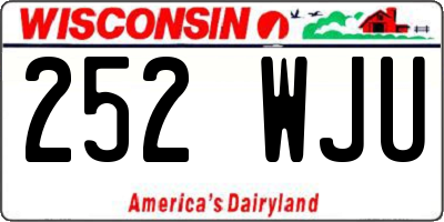 WI license plate 252WJU