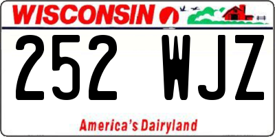 WI license plate 252WJZ